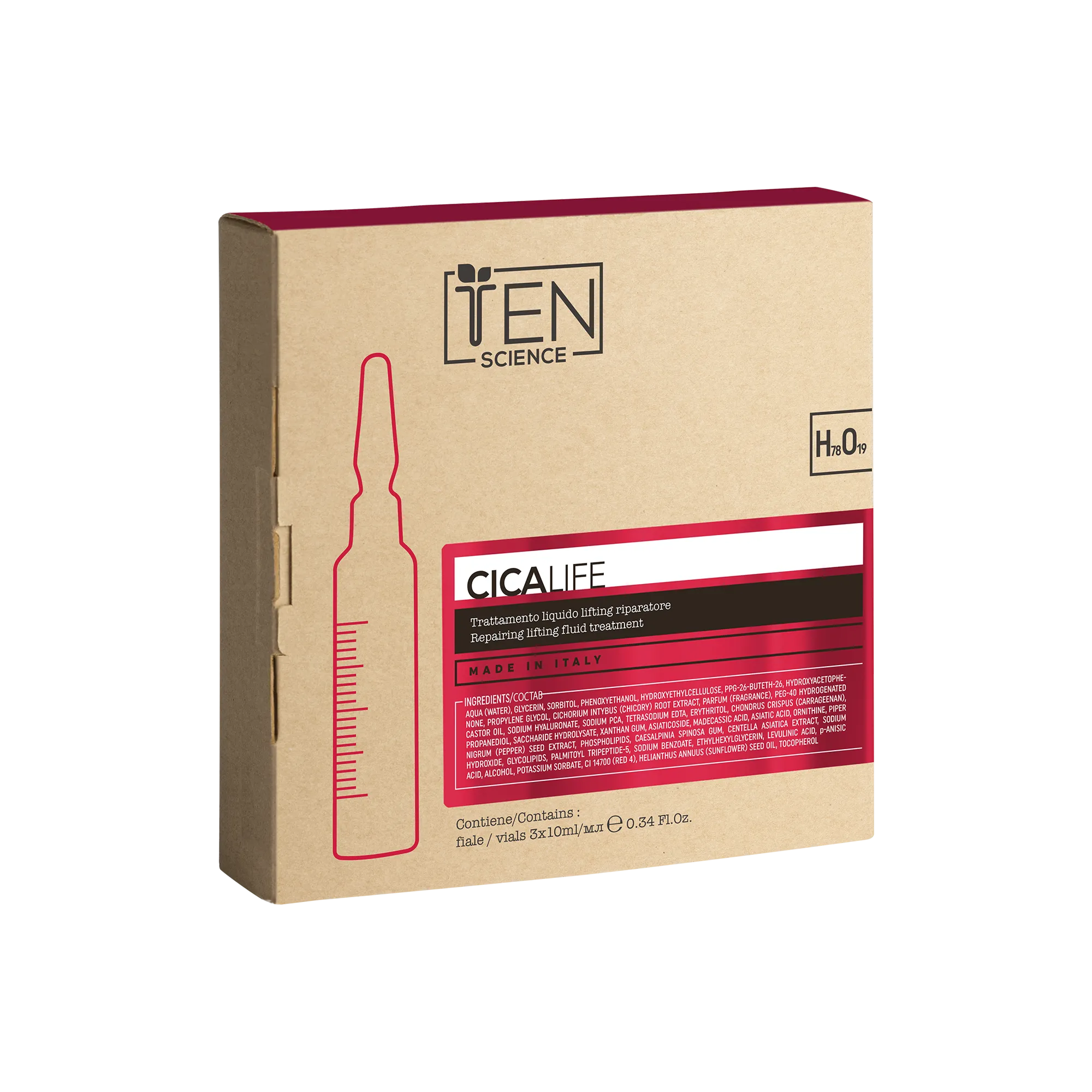 Ten Science Cicalife Trattamento Viso Liquido Lifting Riparatore
