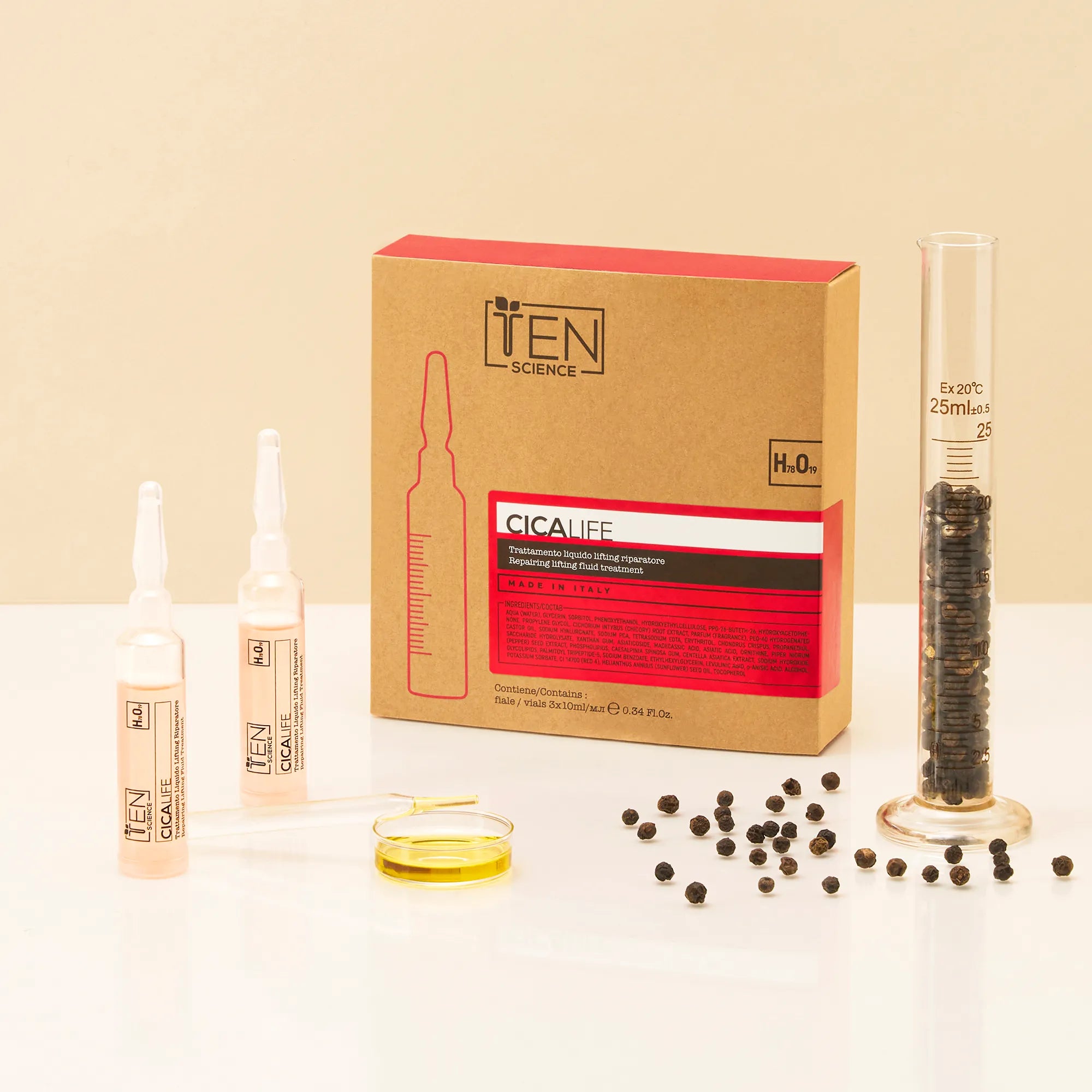 Ten Science Cicalife Trattamento Viso Liquido Lifting Riparatore Nature