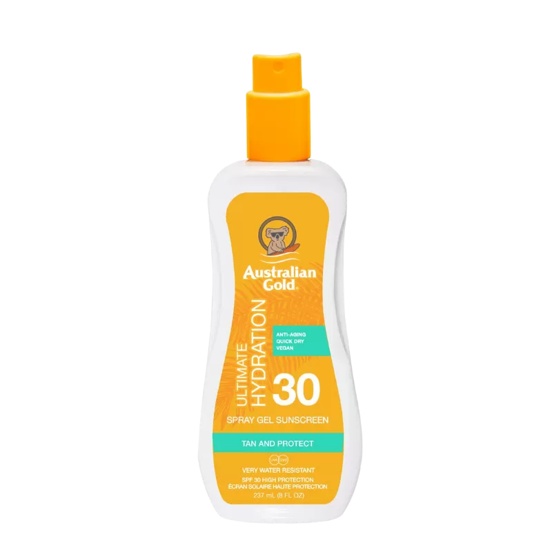 Australian Gold LSF 30 Spray Gel Sonnenschutz Sehr Wasserfest 237ml