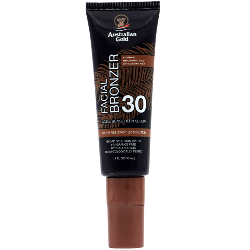 Australian Gold SPF 30 Facial Bronzing Serum con Caramello, Acido Ialuronico & Tè Verde – 50 ml