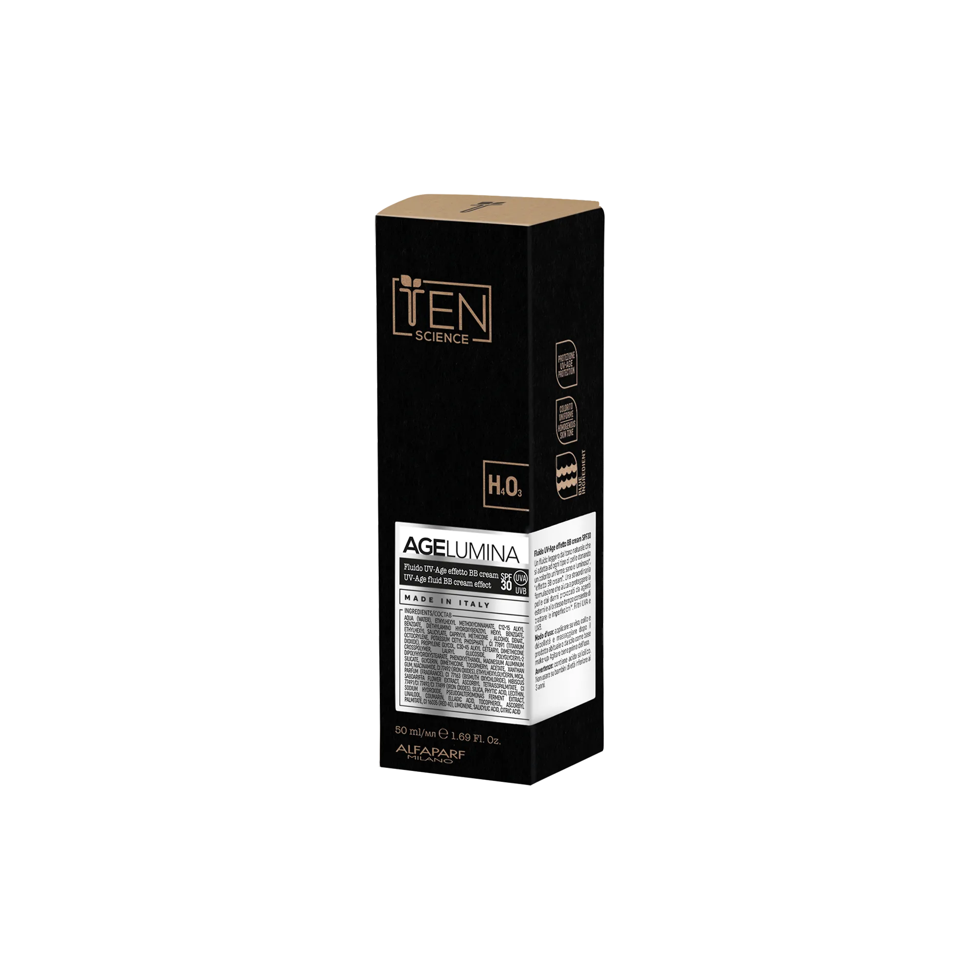 Ten Science Age Lumina Fluido UV-Age effetto BB cream SPF30 packaging