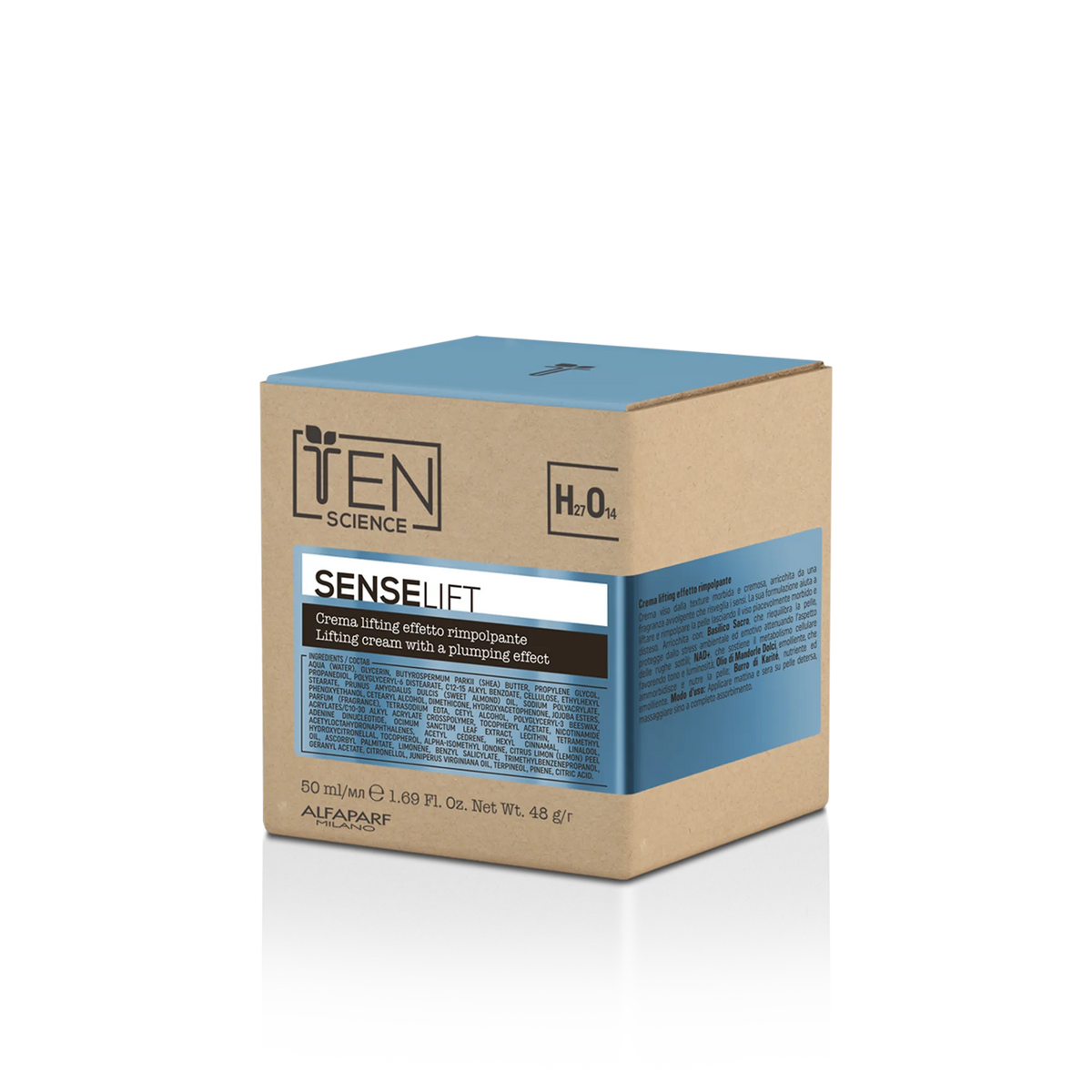 Ten Science Sense Lift Crema Lifting Effetto Rimpolpante 50 ml | NAD+ e Basilico Sacro Scatola
