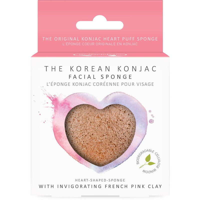 Konjac Heart Sponge With French Pink Clay